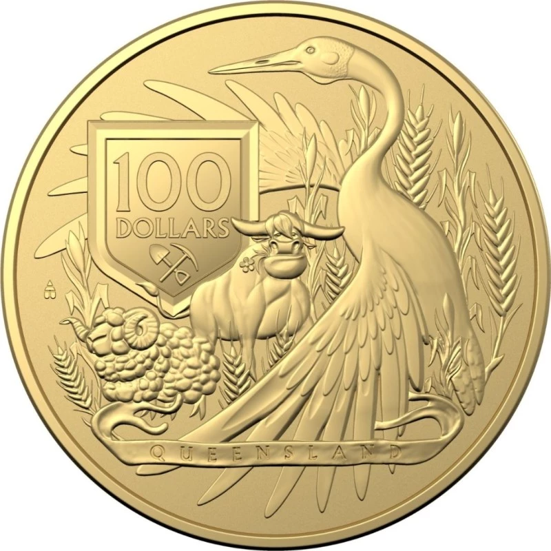Australische gouden munt Coat of arms.Queensland 2023 1 oz Verzamelmunten
