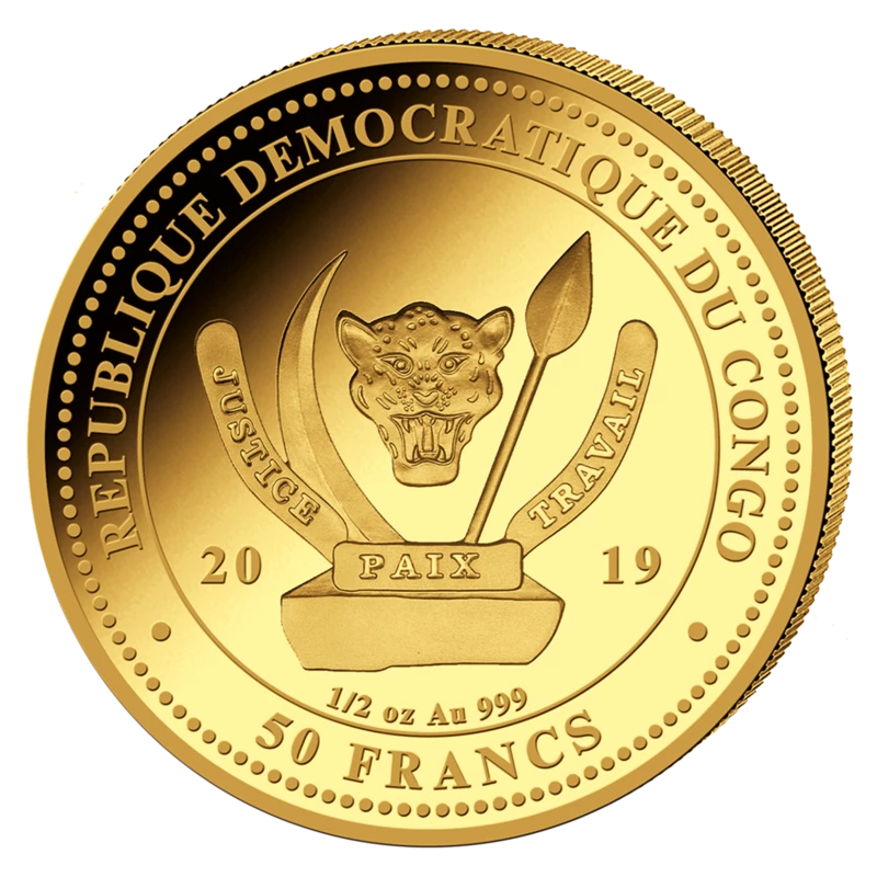 Gouden munt van de Republiek Congo in de set 