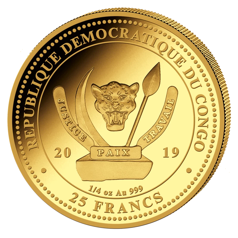 Gouden munt van de Republiek Congo in de set 