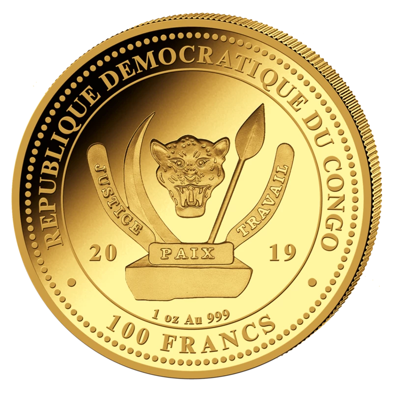 Gouden munt van de Republiek Congo in de set 
