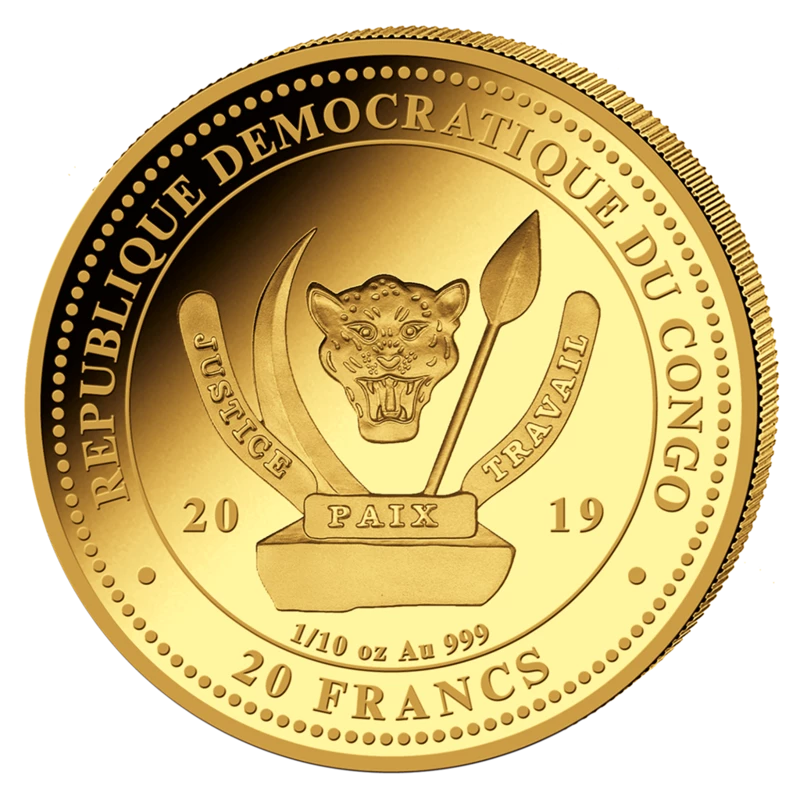 Gouden munt van de Republiek Congo in de set 