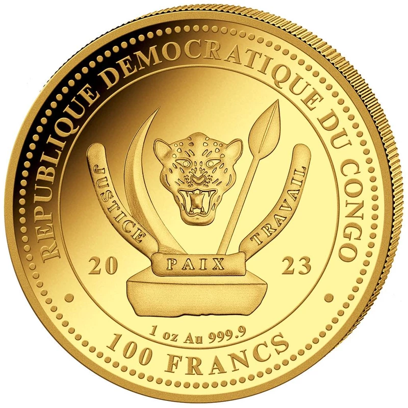 Gouden munt van de Republiek Congo in de set 