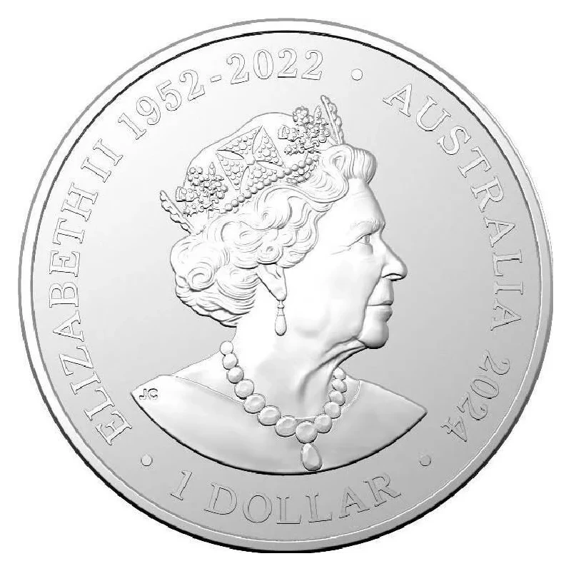 Zilveren munt van de Australische tijgerslang, 2024, 31,1 g. puur zilver. (0,999 bewijs) Verzamelmunten