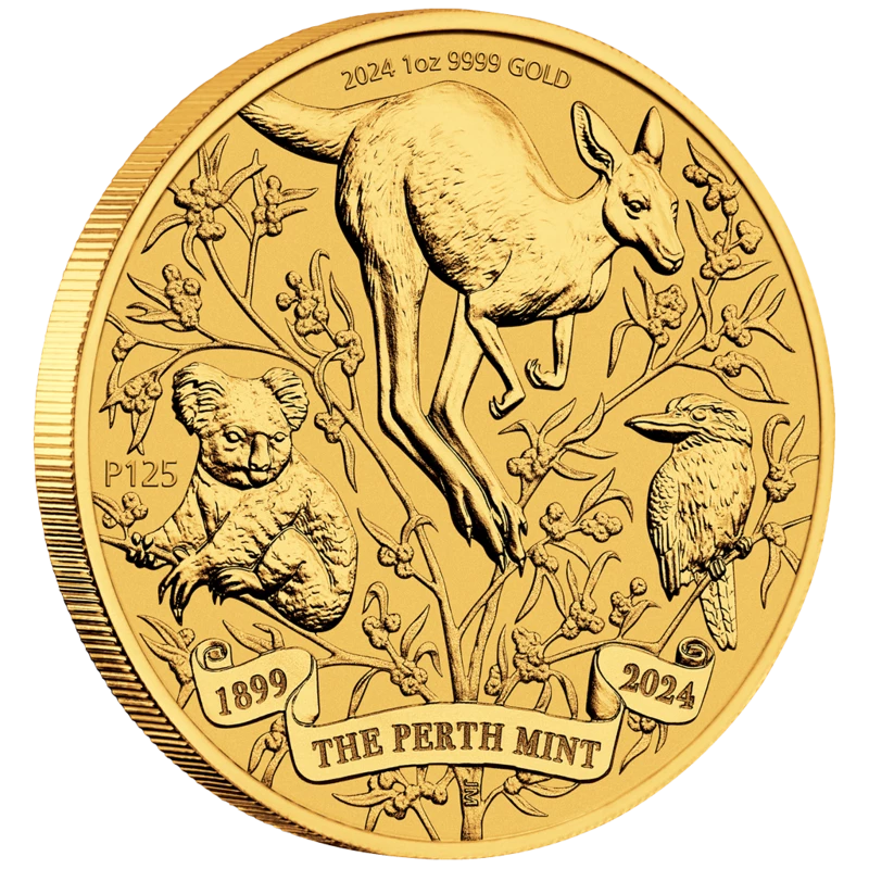 Australië gouden munt 125ste verjaardag van de Perth Mint 2024 1 oz Verzamelmunten