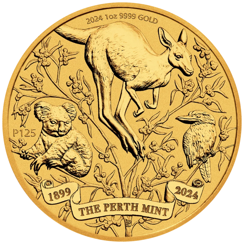 Australië gouden munt 125ste verjaardag van de Perth Mint 2024 1 oz Verzamelmunten