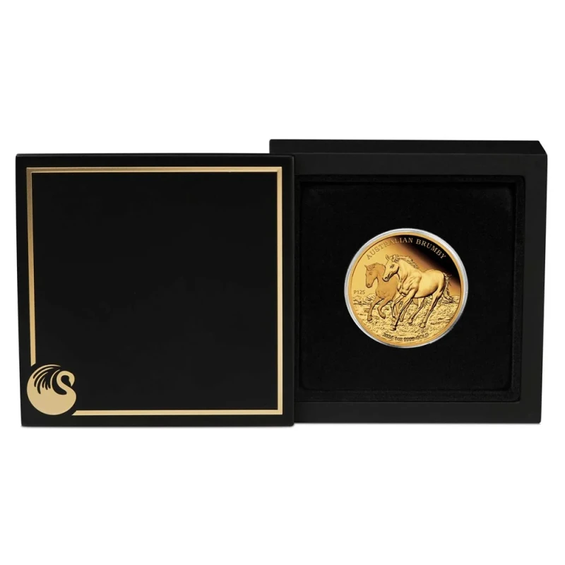 Gouden Australische munt Brumby 2024 (proof), 31,1 g. puur goud.  (0,9999 proof) Verzamelmunten