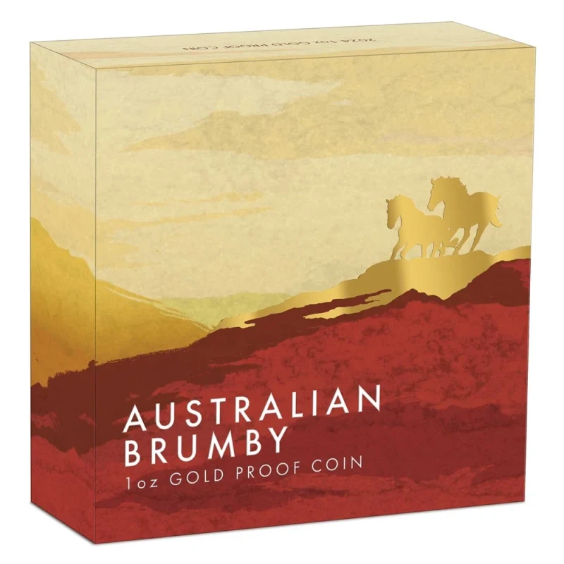 Gouden Australische munt Brumby 2024 (proof), 31,1 g. puur goud.  (0,9999 proof) Verzamelmunten