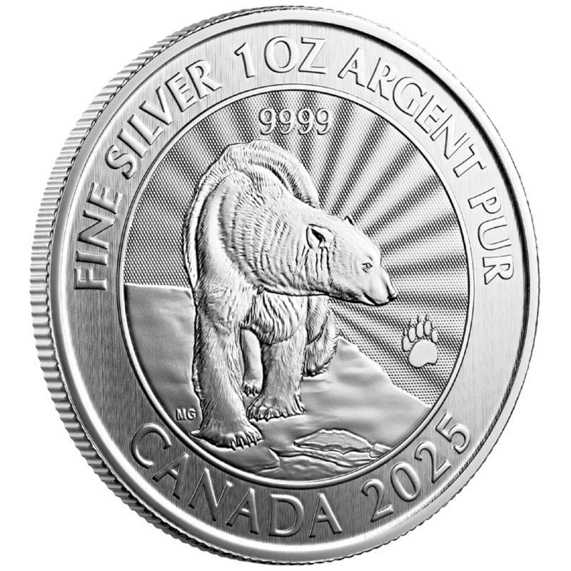 Canada: zilveren munt The Majestic Polar Bear 2025 1 ounce Verzamelmunten