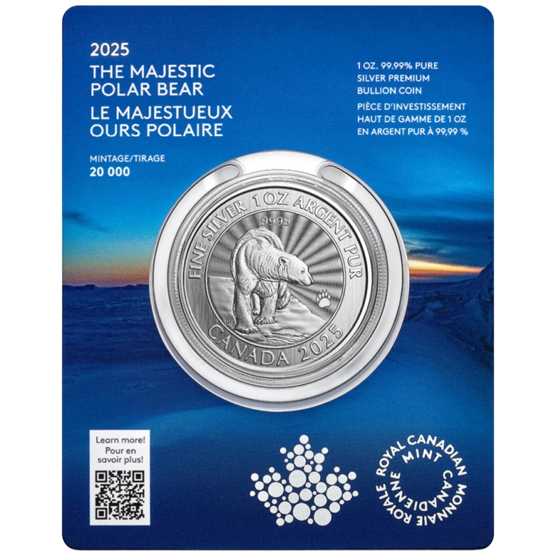 Canada: zilveren munt The Majestic Polar Bear 2025 1 ounce Verzamelmunten