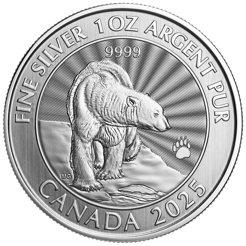 Canada: zilveren munt The Majestic Polar Bear 2025 1 ounce Verzamelmunten