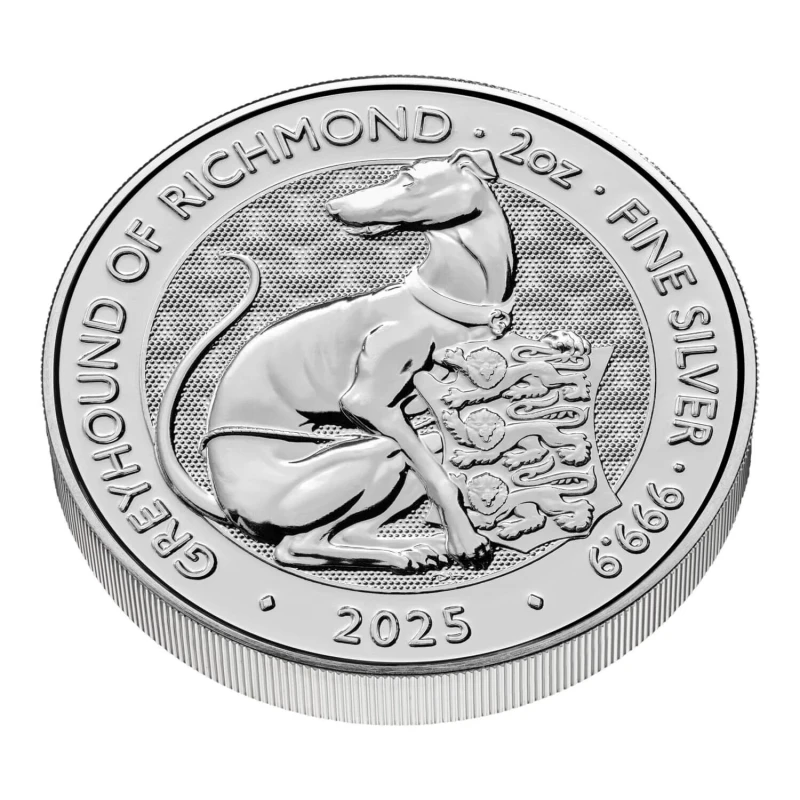 Vereinigtes Königreich Silbermünze The Royal Tudor Beasts Greyhound of Richmond 2025 2 oz Sammlermünzen