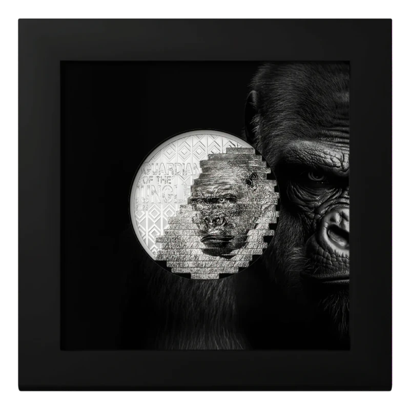 Cookinseln: Silbermünze Rekonstruktion Gorilla 2025 polierte Platte 2 oz Sammlermünzen