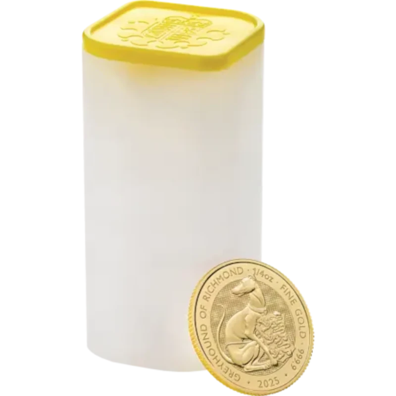 Royaume-Uni : pièce d'or Lévrier de Richmond 2025 1/4 oz Pièces d'investissement