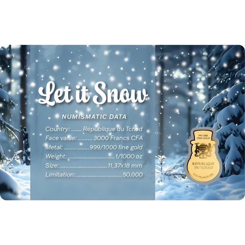Tsjaad: gouden munt Sneeuwpop 1/1000 oz Verzamelmunten