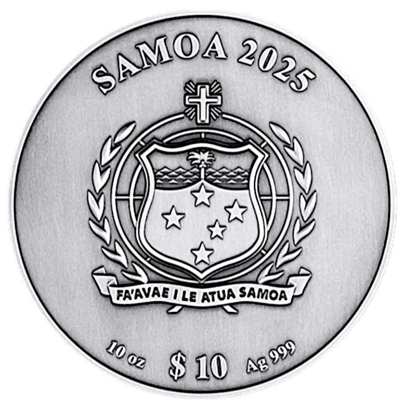 Samoa: zilveren munt Monopoly 2025 10 oz Verzamelmunten