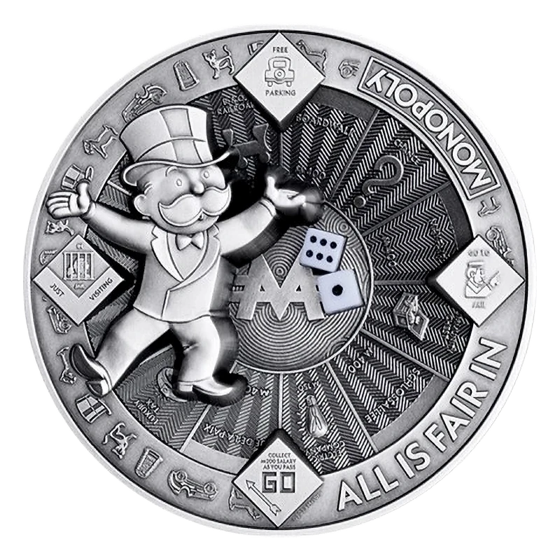 Samoa: zilveren munt Monopoly 2025 10 oz Verzamelmunten