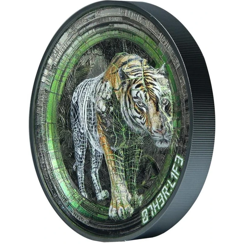 Cookeilanden: zilveren munt Tiger 2025 Black Proof 3 ounce Verzamelmunten