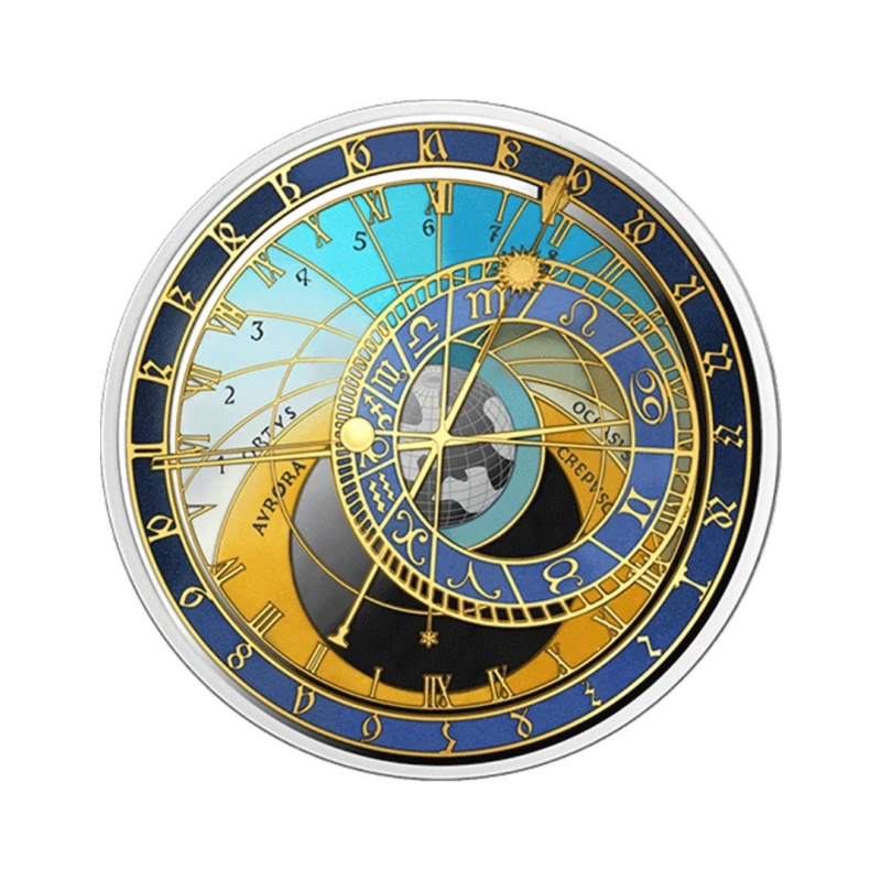 Malte : pièce en argent Horloge astronomique de Prague 2025 Belle Épreuve 1 once Pièces de collection