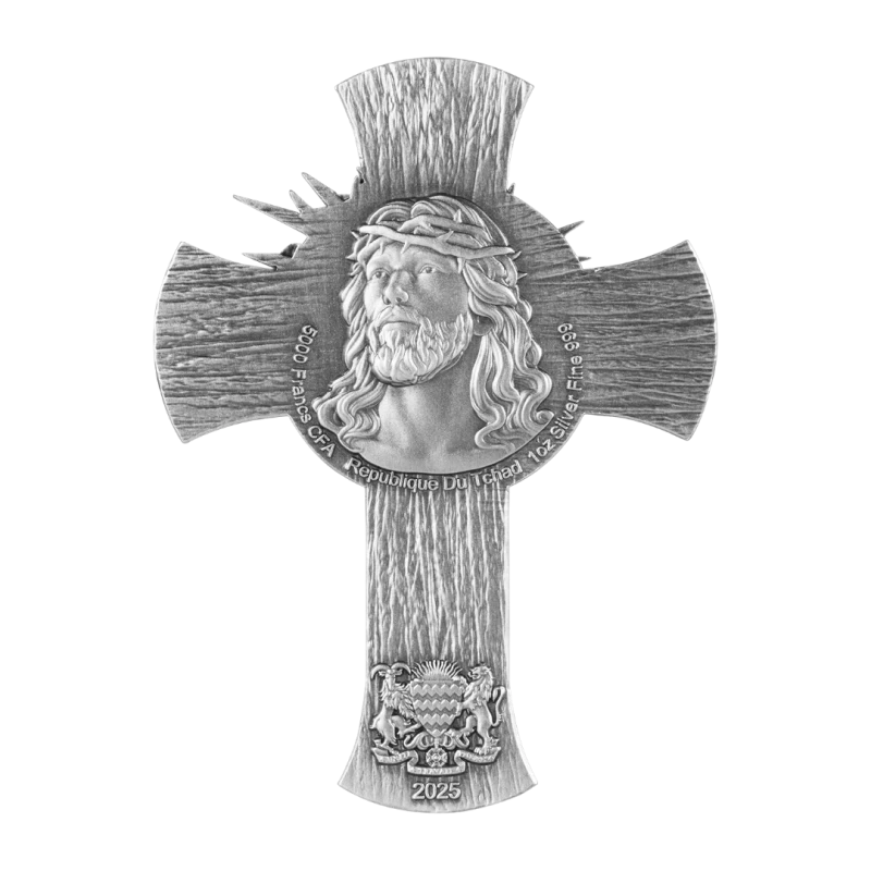 Tsjaad: zilveren munt Jezus Kruis 2025 1 oz Verzamelmunten
