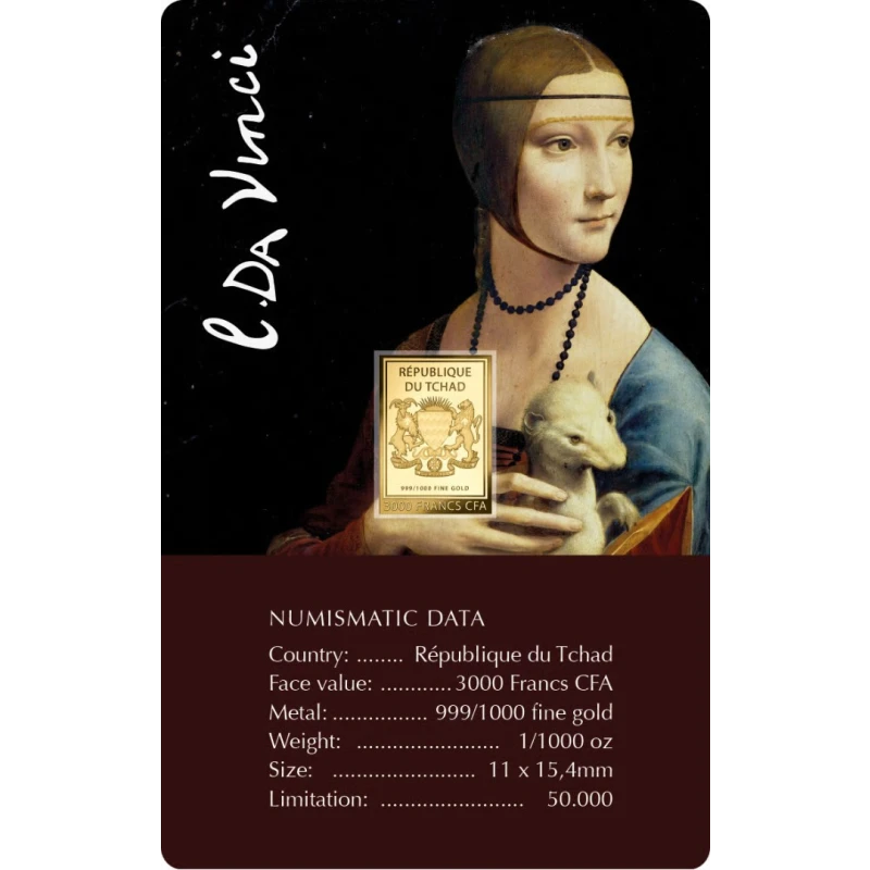 Tsjaad: gouden munt Papaverveld bij Argenteuil 1/1000 oz Verzamelmunten