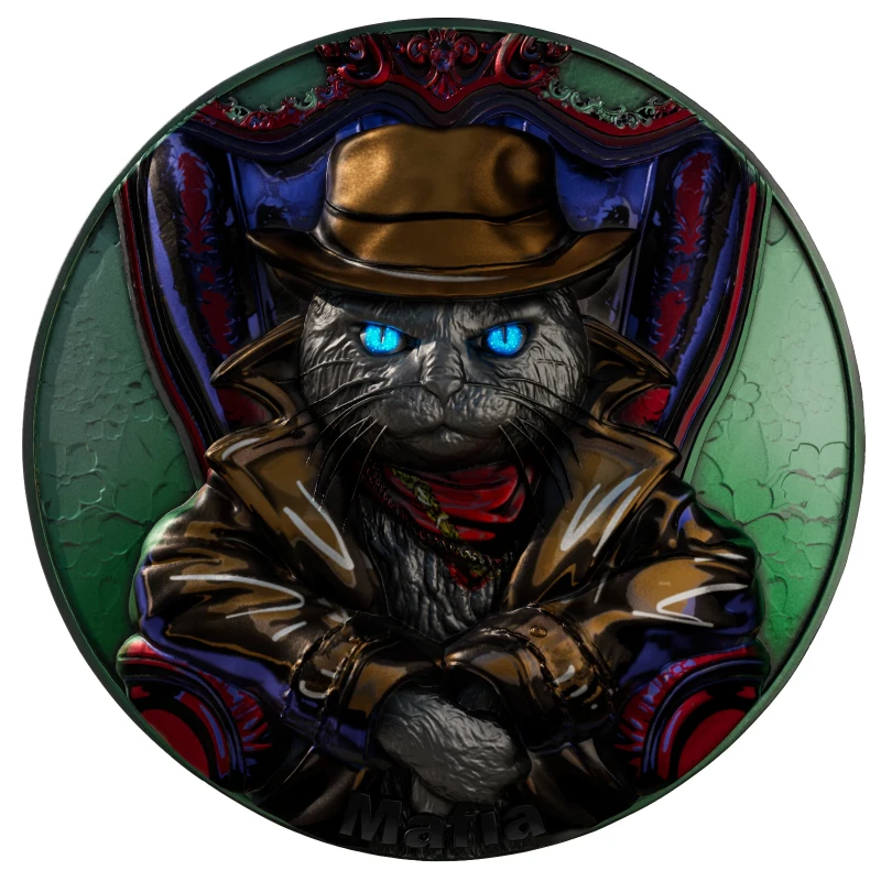 Kamerun: Silbermünze Meow Mafia 2025 2 oz Sammlermünzen