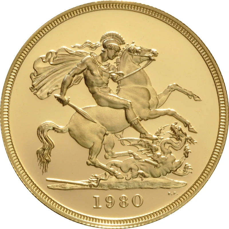 Verenigd Koninkrijk gouden munten set Sovereign 1980 gepolijste plaat 2 ounce Verzamelmunten