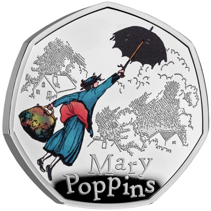 Royaume-Uni : pièce en argent Mary Poppins 2025 Belle Épreuve colorée 7,4 g Pièces de collection