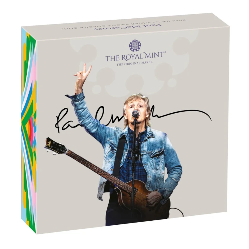 Vereinigtes Königreich Silbermünze Paul McCartney 2024 Polierte Platte Farbig 1 oz Sammlermünzen