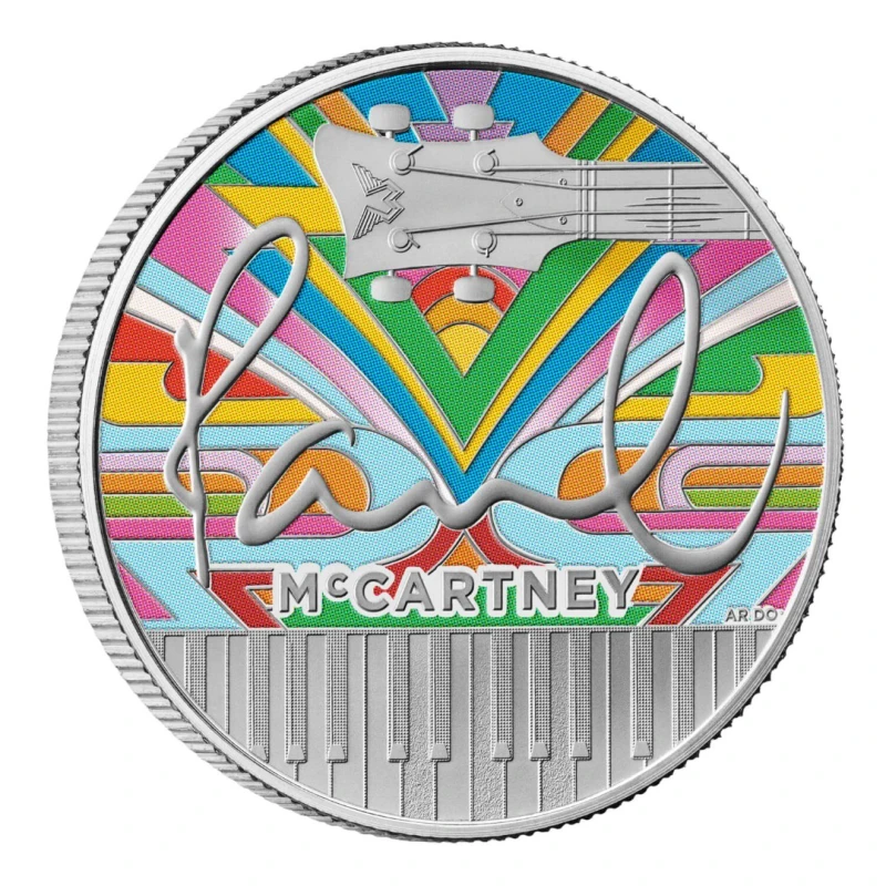 Vereinigtes Königreich Silbermünze Paul McCartney 2024 Polierte Platte Farbig 1 oz Sammlermünzen