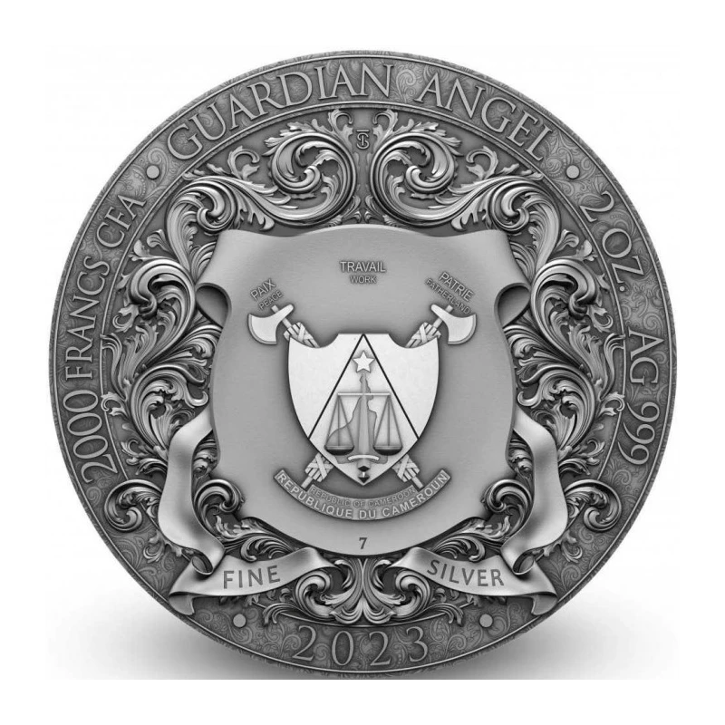 Kameroen: zilveren munt Guardian Angel 2023 2 ounce Verzamelmunten
