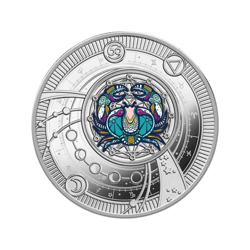 Cameroon: silver coin Cancer 2025 Proof colored 10 g Collectible coins