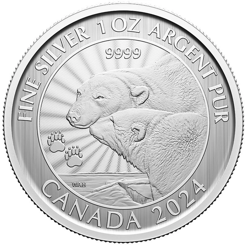 Kanada: Silbermünze The Majestic Polar Bear 2024 1 oz Sammlermünzen