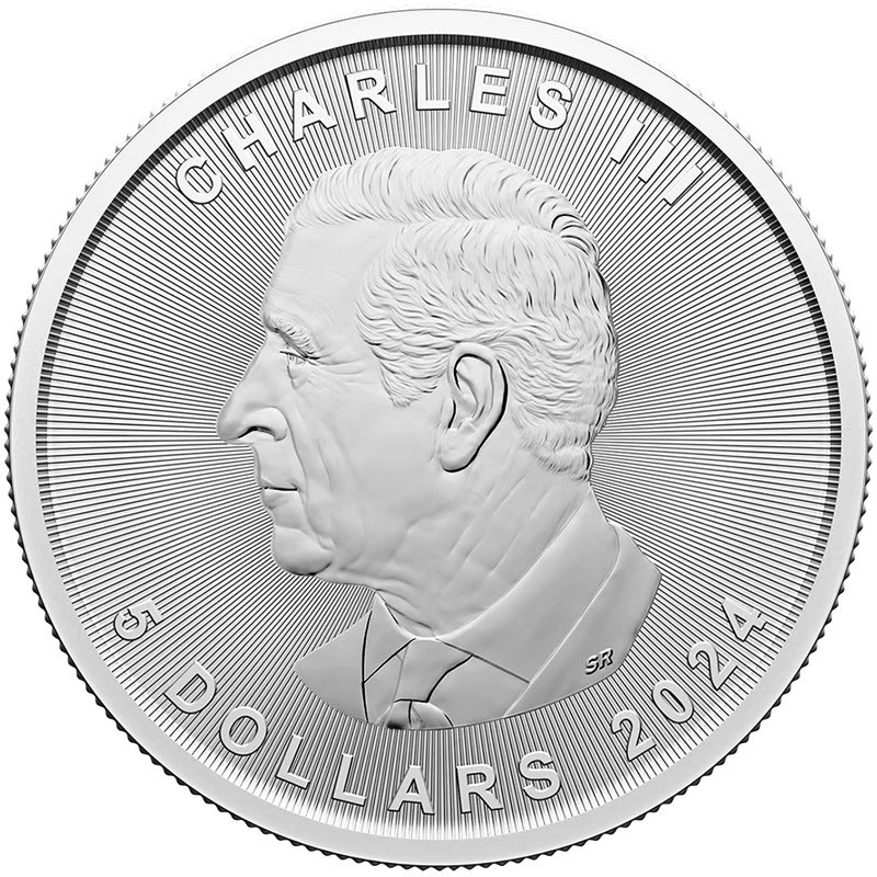 Canada : pièce d'argent Feuille d'érable 2024 colorée 1 once Pièces de collection