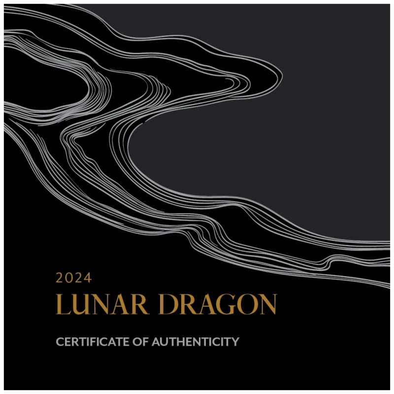 Niue: silver coin Year of the Dragon 2024 Black Proof gilded 5 oz Collectible coins