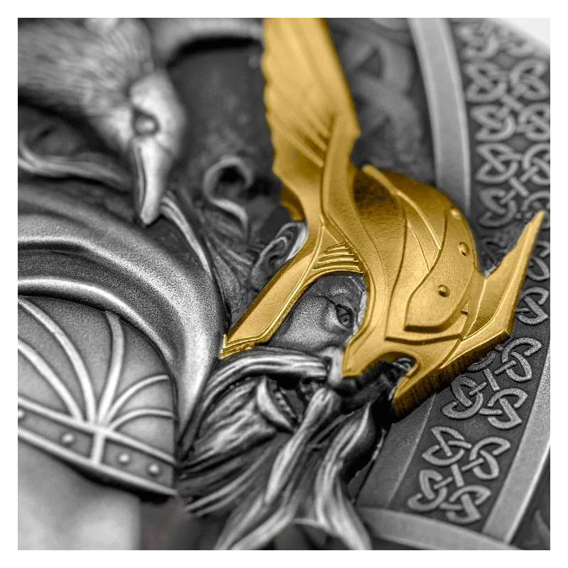 Niue: zilveren munt Lord of Valhalla Odin 2023 verguld 2 ounce Verzamelmunten