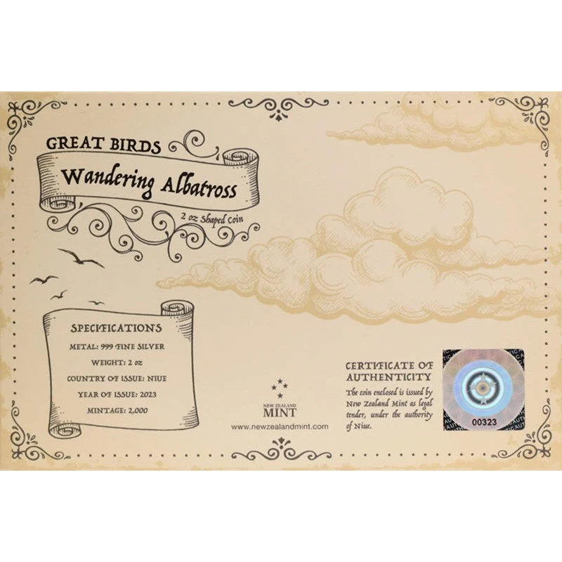 Niue: silver coin Wandering Albatross 2023 Proof 2 oz Collectible coins