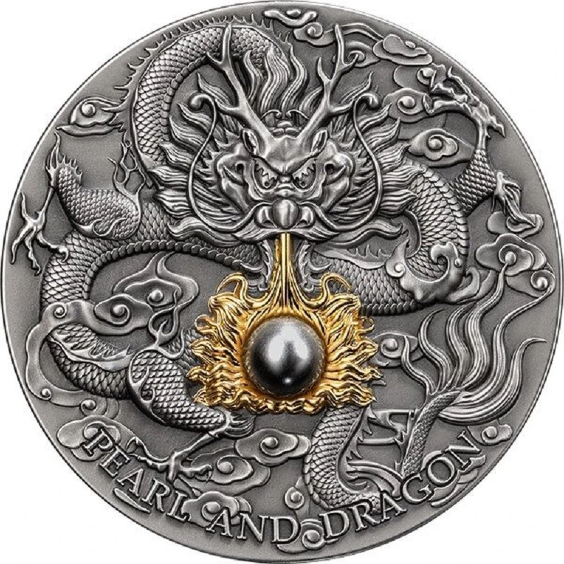 Niue: Silbermünze Schwarze Perle und Drache 2023 2 oz Sammlermünzen