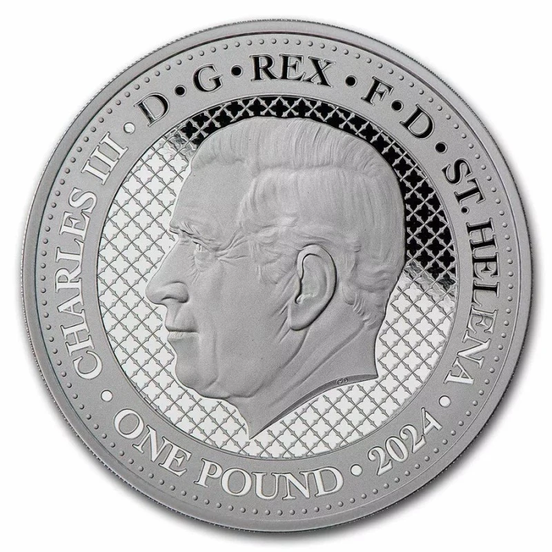 Sint-Helena Zilveren Investeringsmunt Indian Wildlife Sneeuwluipaard 2024 1 ounce Investeringsmunten