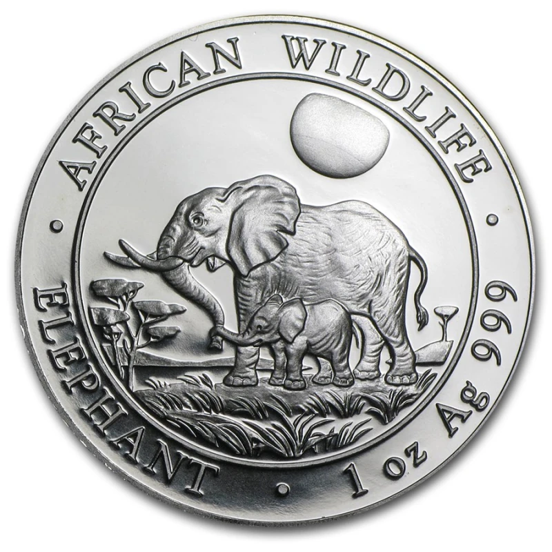 Somalië zilveren investeringmunt Afrikaanse wilde dieren olifant 2011 1 ounce Investeringsmunten