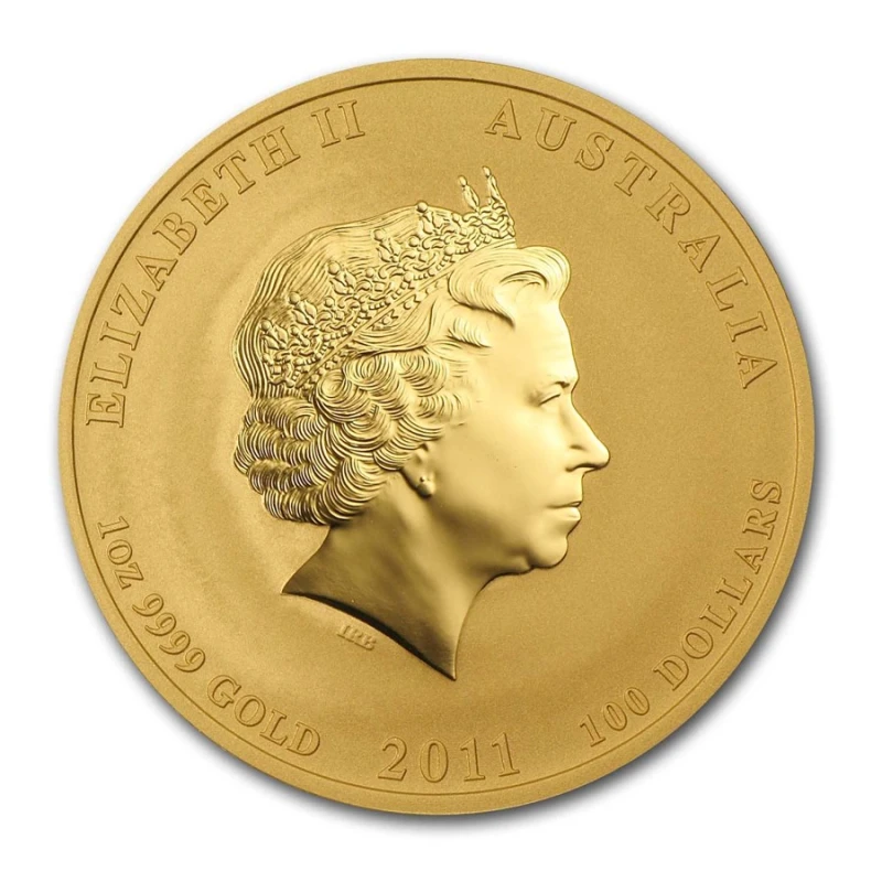 Australië gouden munt Lunar II Jaar van het Konijn 2011 1 ounce Verzamelmunten