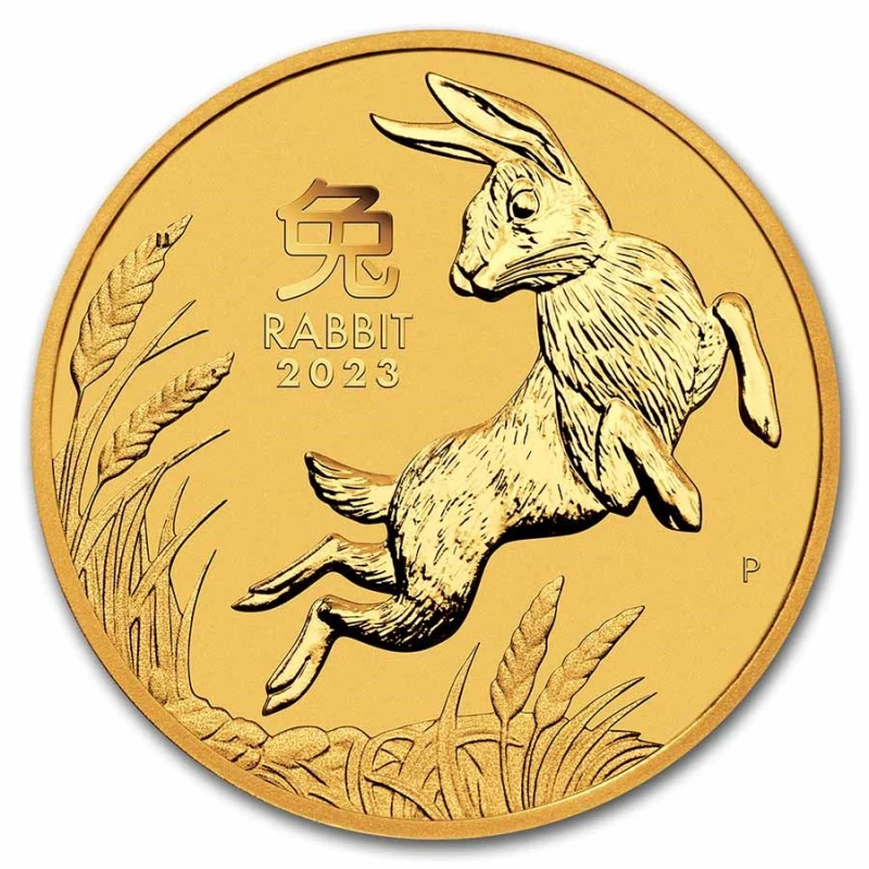 Australië Gouden Munt Lunar III Jaar van het Konijn 2023 1/2 ounce Verzamelmunten