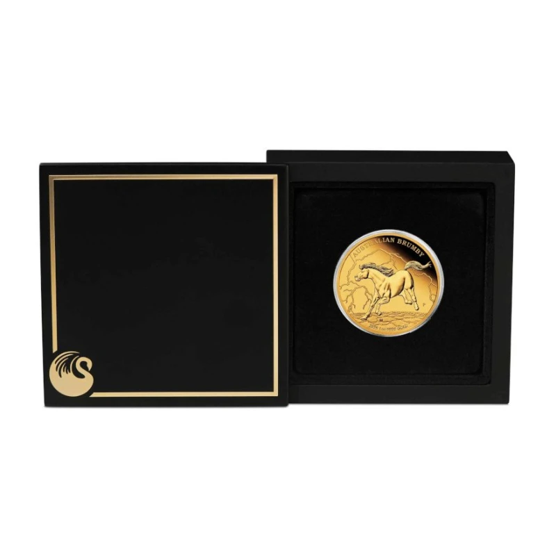 Australië gouden munt Brumby 2025 gepolijste plaat 1 ounce Verzamelmunten