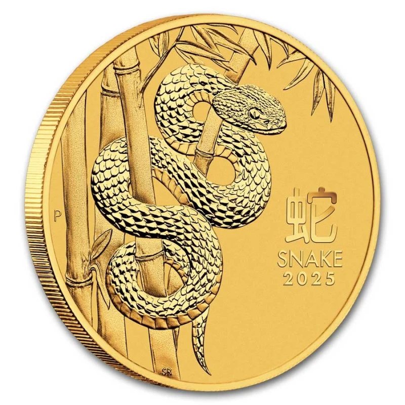 Australie Pièce d'or Lunaire III Année du serpent 2025 1 once Pièces de collection