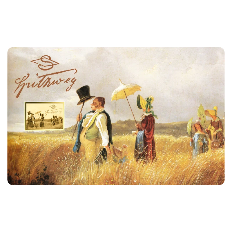 Tsjaad Gouden Munt Carl Spitzweg Zondagsrust 1/1000 ounce  Verzamelmunten