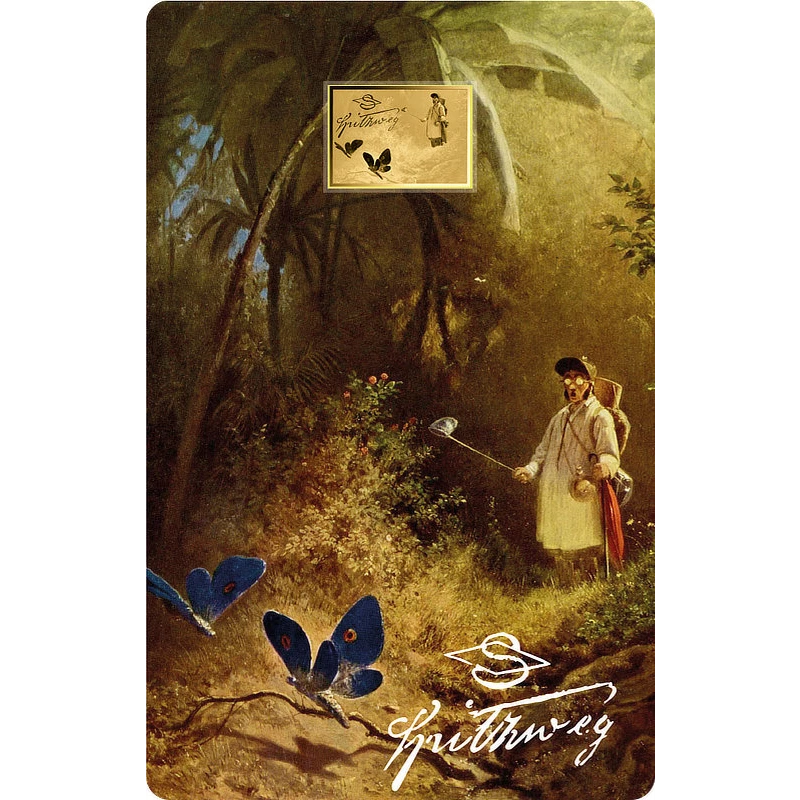 Goldmünze Chad Carl Spitzweg Schmetterlingsjäger 1/1000 oz  Sammlermünzen