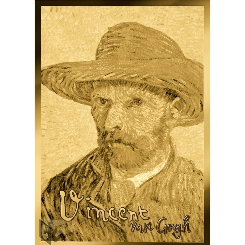 Chad Goldmünze Vincent van Gogh Selbstbildnis mit Strohhut 1/1000 Unze Sammlermünzen