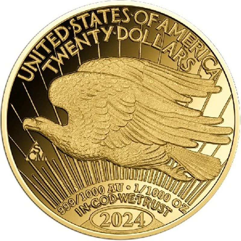 Tchad Pièce d'or Double Eagle Liberty 2024 1/1000 once Pièces de collection