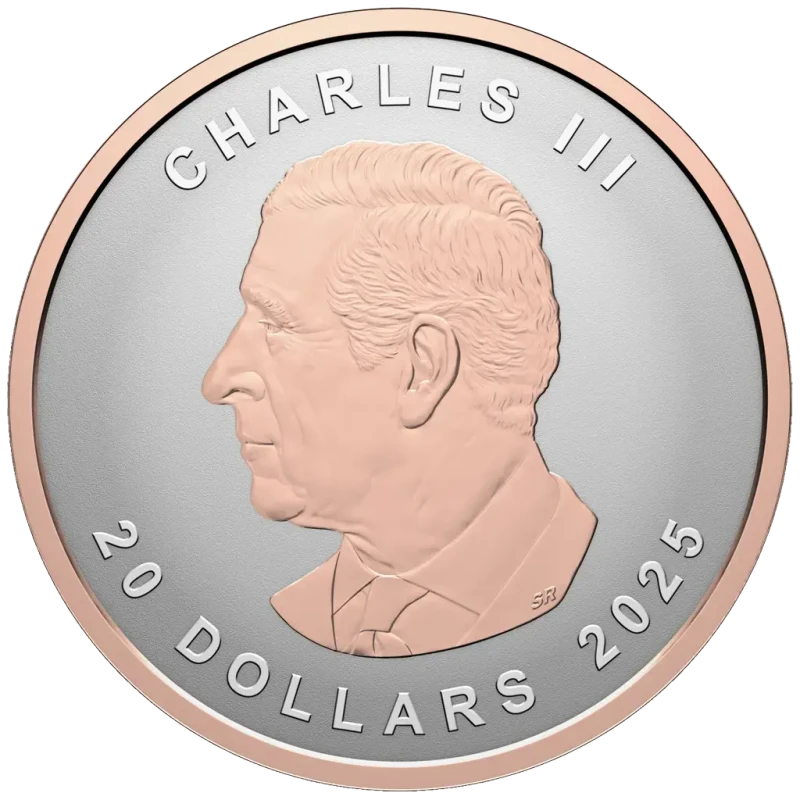 Canada zilveren munt Maple Leaf 2025 Rose Gold Plated 1 ounce Verzamelmunten