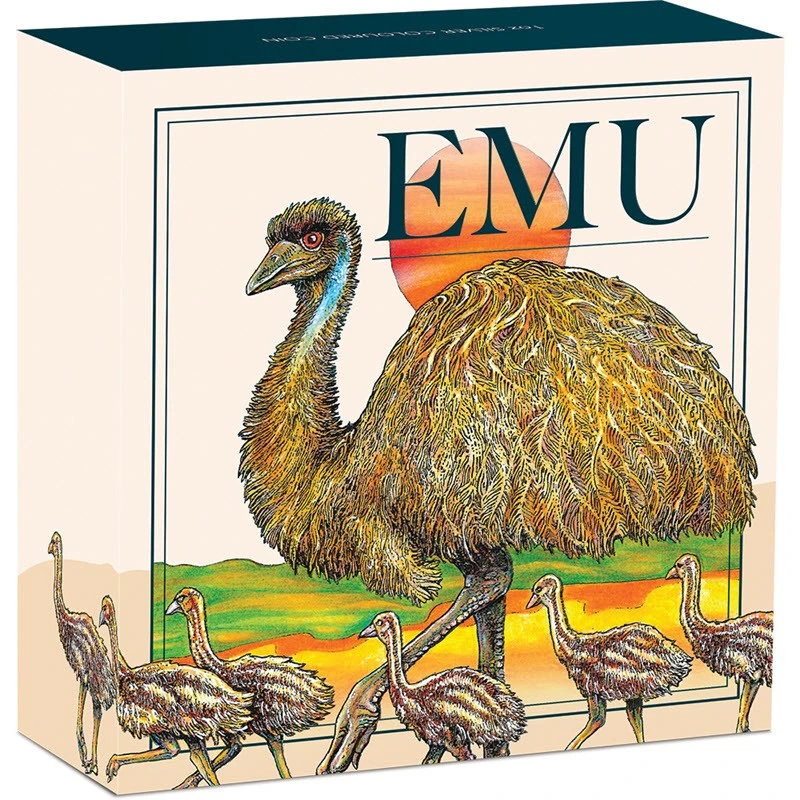 Pièce d'argent Australie Emu australien 2026 colorée 1 once Pièces de collection