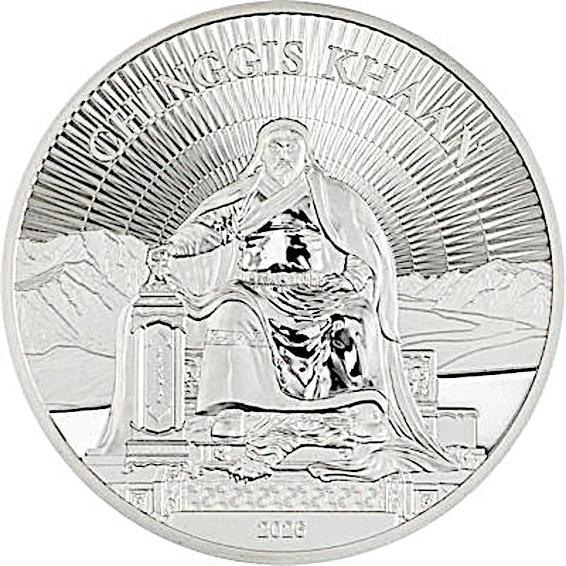 Mongolie Pièce d'argent Chinggis Khaan 2026 Belle Épreuve 1 once Pièces de collection